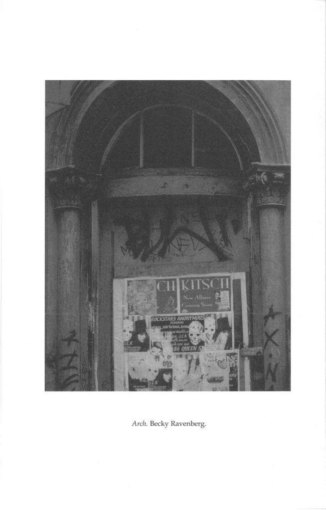 picture of a poster under an arch