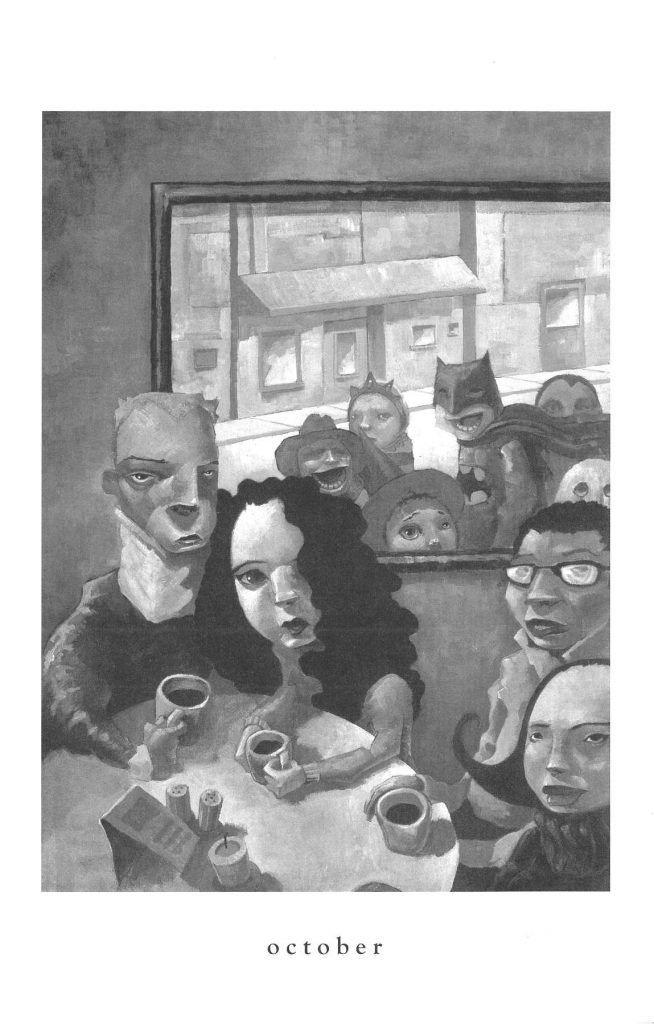 A group of people in a cafe